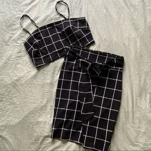 Checkered Grid Two-Piece Set